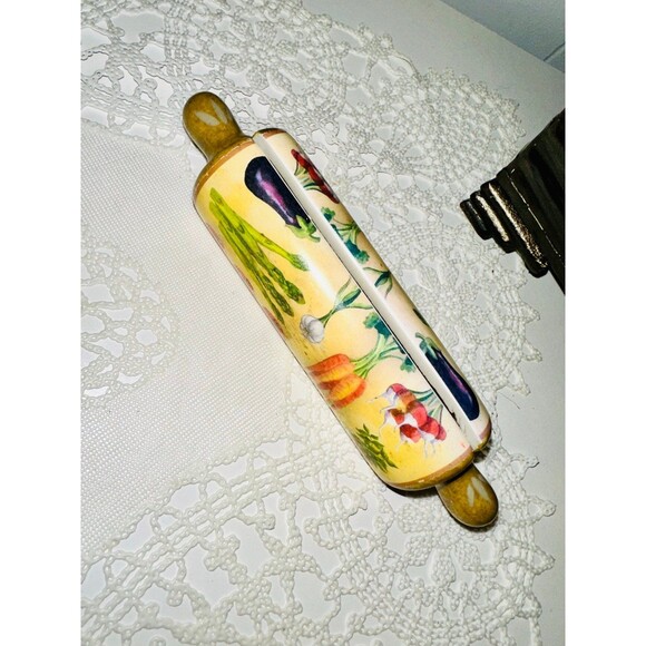 Vegetable kitchen eggplant spoon and fork salad set w/ recipe card holder - Picture 5 of 6